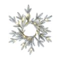thumbnail image 1 of Couronne de Pin Floqué à LED 18 Po. 20 Lumières à Piles, 1 of 1