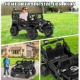 thumbnail image 3 of YunTopKids 24 Volt Ride on Toys, 2 Seater Power-Wheels, Electric Car for Kids with 800W Powerful Motors, 3 Speeds, LED Lights, Bluetooth Music, Black, 3 of 9