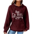 thumbnail image 3 of Offres! Aqestyerly Hauts de Noël pour Femmes Liquidation Mode Décontractée Manches Longues Col Rond Sweat-Shirts Blouse Hoodie Simple, 3 of 3