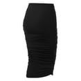 thumbnail image 3 of Doublju Women's Slim-Fit Ruched Long Pencil Skirt (Plus Size Available), 3 of 4