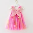 thumbnail image 2 of Huanglei Toddler Girls Sleeveless Butterfly With Wing Tie Dye Rainbow Tulle Holiday Party Costume Dress Dance Party Dresses Clothes, 2 of 5