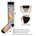 thumbnail image 3 of FORMRS Womens Knee High Socks Casual Long Thick Travel Daily Wear, 2 Pairs, Leopards Leaves, 3 of 6