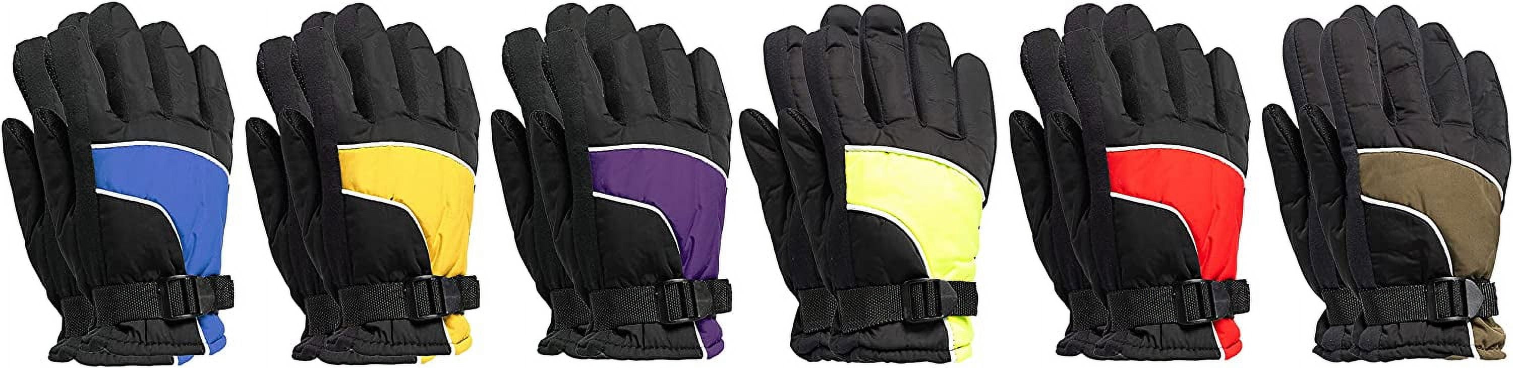 Yacht & Smith Winter Ski Gloves Fleece Lined Adjustable Strap Water Resistant For Men, Women, Kids