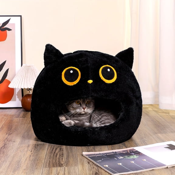1 Multi-color Fully Enclosed Cartoon Animal Sponge Nest Simple Cute, Comfortable and Soft Suitable for Small and Medium-sized Cats and Dogs to Sleep in the Four Seasons with Cat Kennel Pet Bed