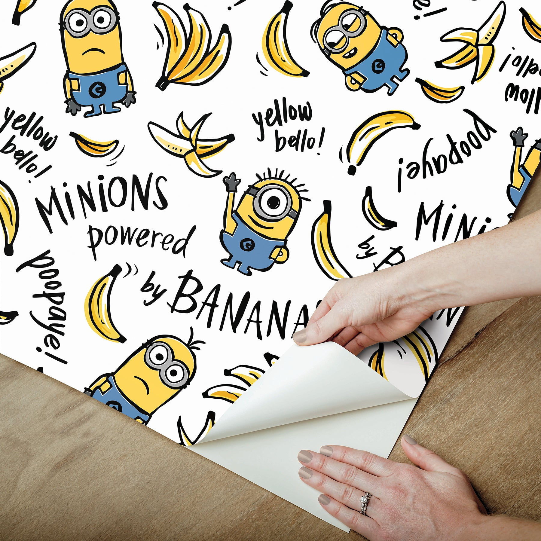 Universal Minions Powered by Bananas Peel and Stick Wallpaper by RoomMates