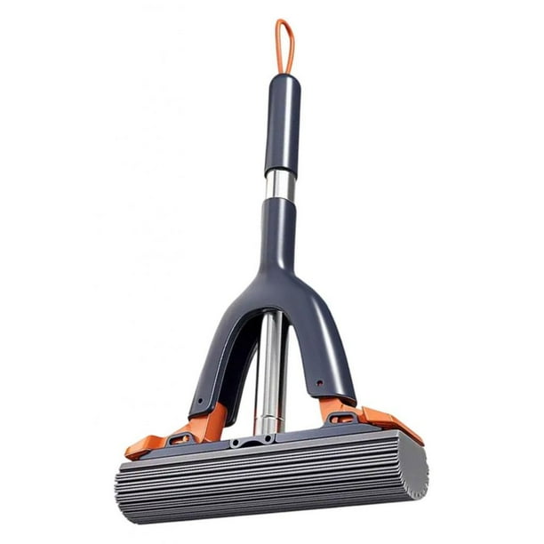 Trapeador de Esponja Pequeño, Autoapretable, Portátil, para Limpieza en Seco Y Húmedo, con Mango Corto de Acero Inoxidable para Azulejos de Cocina Y S