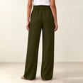 thumbnail image 5 of Womens Elastic Waist Wide Leg Pants with Pockets Solid Color Loose Casual Office Commute Trouses XL, 5 of 6