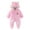 Pink., variant on Agkizg Boys Girls Winter Fleece Romper Snowsuit,Plushs Long Sleeve Hooded Jumpsuit,Soft Warm Thickened Loungewear Kids Fleece Bodysuit,1-2 Years
