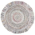 thumbnail image 2 of SAFAVIEH Braided Isador Solid Polyester Reversible Area Rug, Gray/Red, 4' x 4' Round, 2 of 7