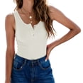 thumbnail image 4 of Langwyqu Women Summer Sleeveless Tops Scoop Neck Slim Fit Knit T-shirt, 4 of 5