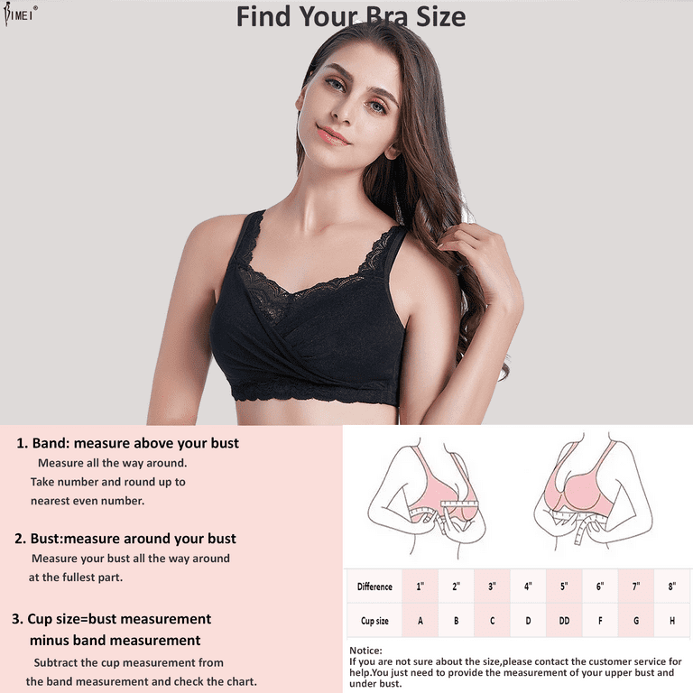 BIMEI Mastectomy Bra with Pockets for Breast Prosthesis Women's Full  Coverage Wirefree Everyday Bra 8888,Black, 38B 