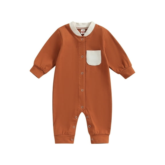 Bagilaanoe Newborn Baby Girl Boy Jumpsuits Contrast Color Long Sleeve Bodysuits 3M 6M 12M 18M Infant Casual One Piece Romper