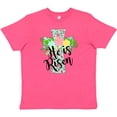 thumbnail image 3 of Inktastic He Is Risen Floral Print Cross with Beautiful Flowers Youth T-Shirt, 3 of 5