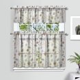 thumbnail image 2 of Kitchen Curtains 36 Inch Short - 3 Panel Set, Rod Pocket Window Curtain, Boho Floral Tribal Style, 100% Polyester for Farmhouse, Kitchen, Cafe, Bedroom, Easy Wash, 2 of 4