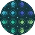 thumbnail image 1 of Ahgly Company Indoor Round Patterned Dark Cyan Green Area Rugs, 4' Round, 1 of 6