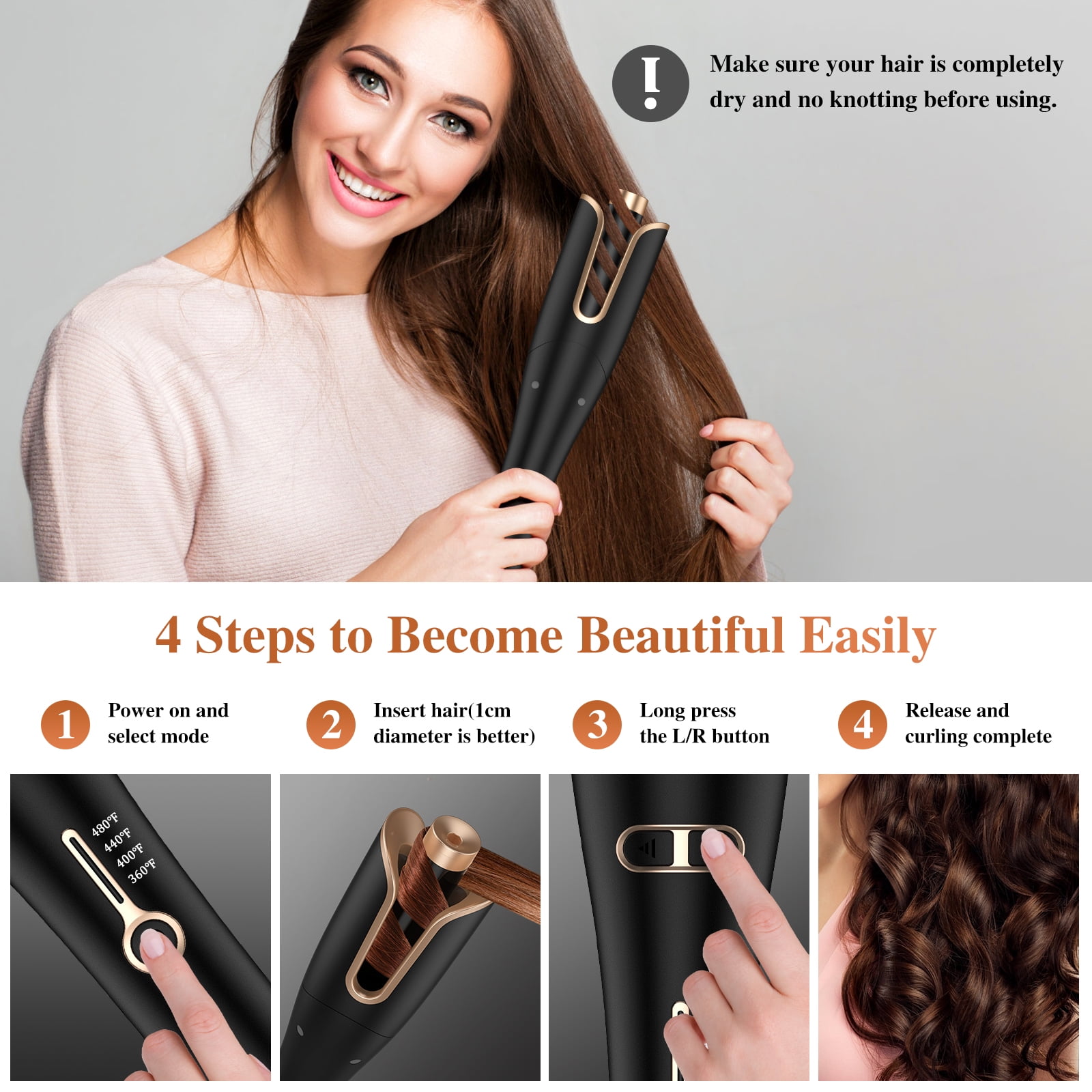 ミラカール Hair Curler 大特価】オートカールアイロン ミラカール ヘアアイロン 自動