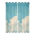 thumbnail image 2 of nqOlkjepod Outdoor Curtains for Patio Waterproof, Teal Blue Sky Outdoor Privacy Panels Grommet, Retro Farmhouse White Clouds Landscape Blackout Outside Curtains for Porch/Cabana 54"x84", 2 Panels, 2 of 8