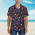thumbnail image 4 of Balery Lavender Flowers Print Men's Hawaiian Shirts Short Sleeve Beach Shirt Relaxed Fit Vacation Button Down Shirts-X-Large, 4 of 9