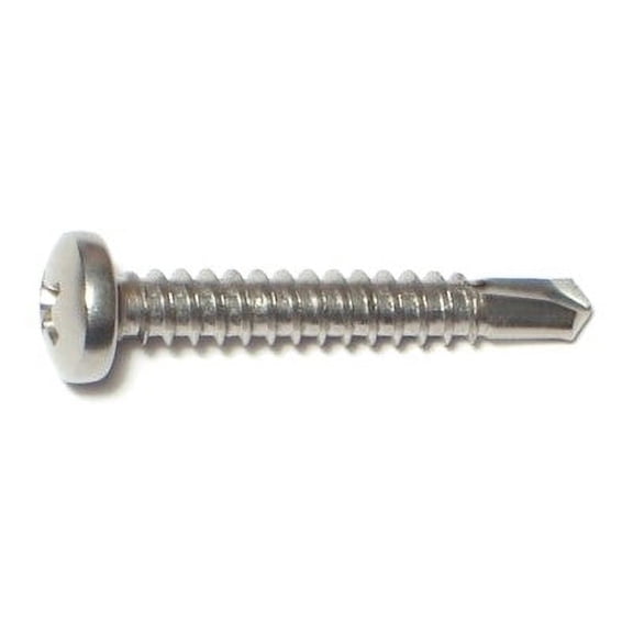 #10-16 x 1-1/4" 410 Stainless Phillips Pan Head Self-Drilling Screws (40 pcs.)