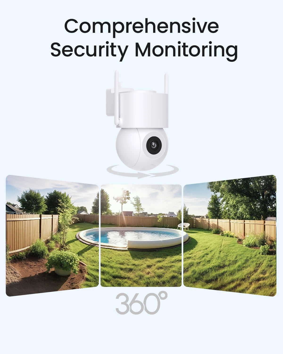 AOSU 3K/5MP Security Camera with Spotlight, 2 Way Audio, 360° View Outdoor Surveillance Camera Wired, Waterproof, Auto-Tracking, No Monthly Fee-2 Pack