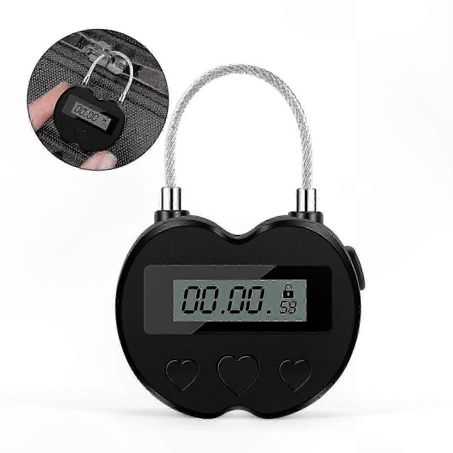 Electronic Time Lock with LCD Display, Waterproof USB Rechargeable Padlock for Travel
