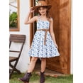 thumbnail image 5 of Oudiya Girls Summer Sundress Spaghetti Strap Boho Cami Ruffled Tiered Dresses Casual Midi Party Dress, 5-13Y, 5 of 7