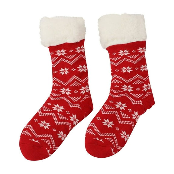 Kmdttou Womens Wool Socks Winter Warm Women's Christmas Prints Thick Warm Middle Tube Socks Christmas Socks Floor Socks Snow Socks