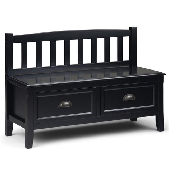 Trent Home Banc d'Entrée Transitionnel en Bois de 42 Pouces de Large avec Tiroirs, Noir