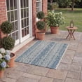 thumbnail image 4 of SAFAVIEH Courtyard Robert Striped Indoor/Outdoor Area Rug, Light Grey/Blue, 4' x 5'7", 4 of 14