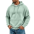 thumbnail image 2 of Resicozy Mens Waffle Hoodies Pullover Long Sleeve Casual Fashion Sweatshirts Gym Hooded Shirt with Pocket Light Green S, 2 of 8
