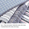 thumbnail image 2 of Comforter Set Queen Size  3-Piece Coverlet Set for Night Sleep  Bedding Quilt with Green Yellow Blue Plaid Striped Real Patchwork, 2 of 4