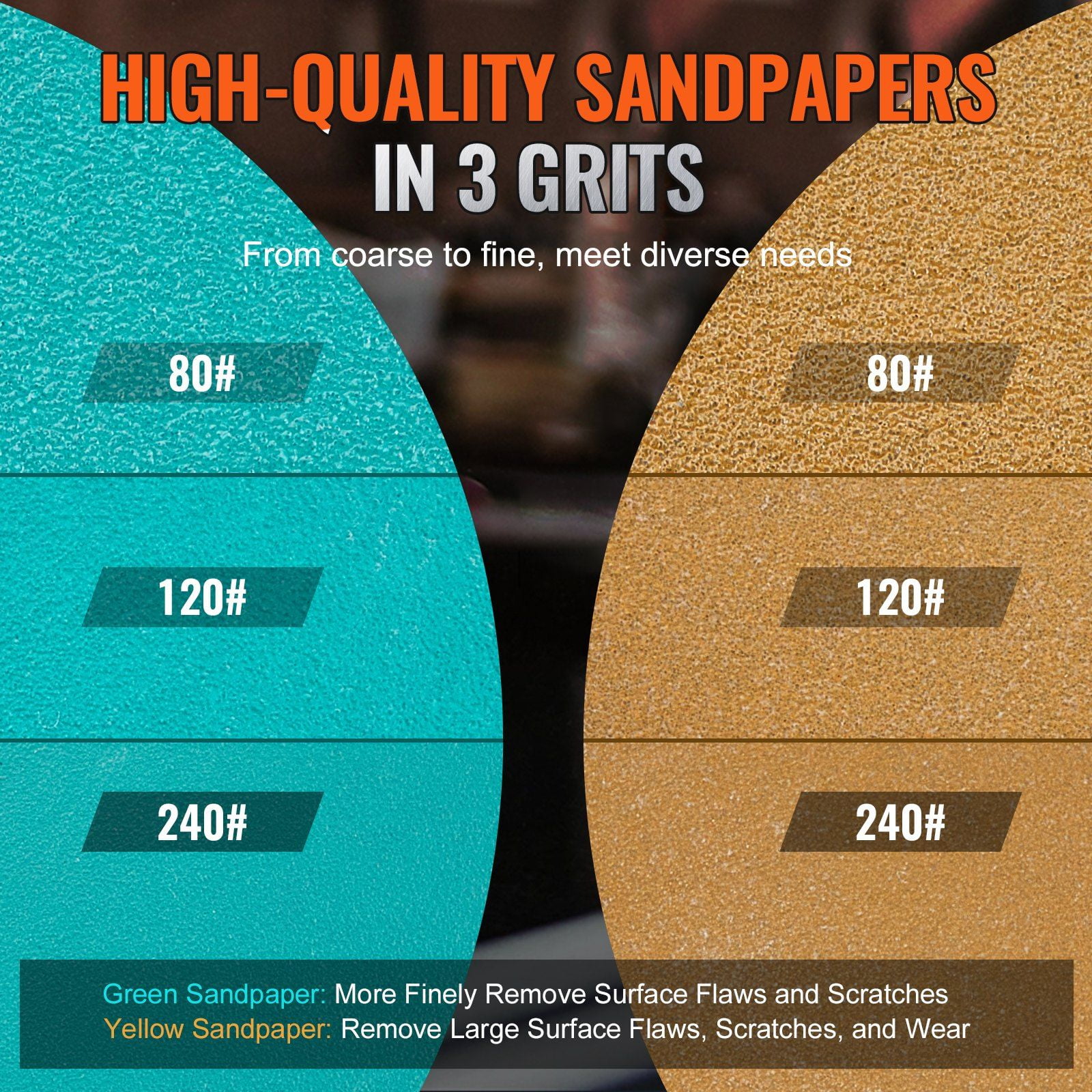 1/2/3 Inch Random Orbital Air Sander 15000RPM High Speed Mini Pneumatic Sander Kit 58PCS with Sandpapers Wool Pad Wavy Sponges for Auto Body Work