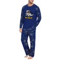 thumbnail image 5 of EANJE Men's Halloween 2 Piece Pajama Set Funny Mummy Cartoon Print Casual Long Sleeve Top & Long Pant Holiday Gift Soft Daily Sleepwear Suit Blue L, 5 of 5