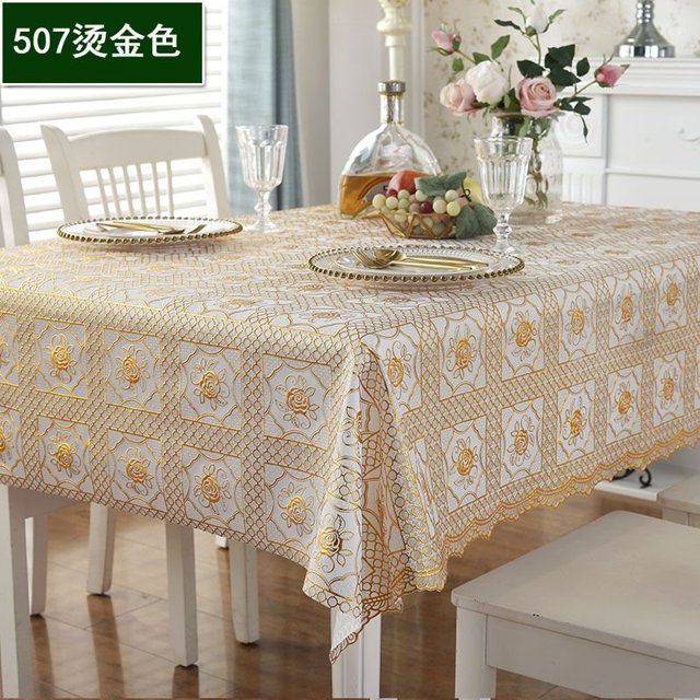 Tablecloth Waterproof Anti-scalding Anti-oil No-washable Non-slip Dining Table Cloth Coffee Table Cloth PVC Plastic Household Tablecloth Insulated Table Mat