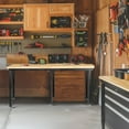 thumbnail image 2 of 72" Heavy Duty Work Bench, 5000 LBS Capacity Adjustable Workbench with Power Outlet & Pegboard, Rubber Wood Work Table for Garage, Workshop, Office, Home, 2 of 7