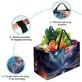 thumbnail image 3 of Galactic Space Large Capacity Reusable Foldable Oxford Cloth Grocery Bags: Multifunctional Storage and Easter Basket, 3 of 7