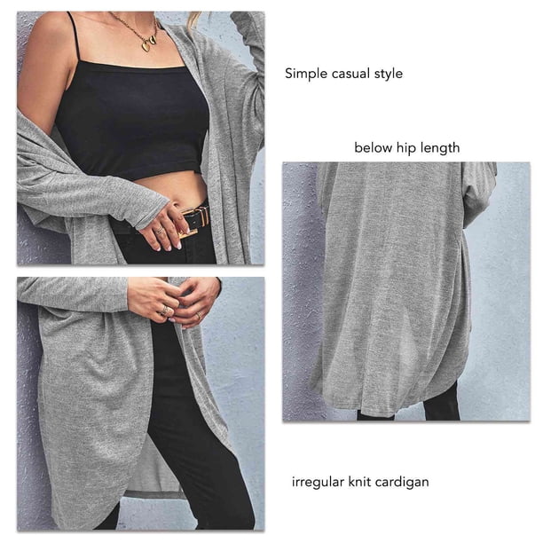 Cárdigan Con Frente Abierto, Debajo De La Cadera, Blusas Básicas, Suéter Suelto De Otoño, Prendas De Vestir Para El Hogar, La Oficina, La Escuela, Las Vacaciones ACTIVE Cocina, Decoración y Otros
