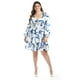 thumbnail image 4 of Vestido escote de moño Roman Fashion /Tallas Extras, 4318 (Blanco /Azul) azul 36, 4 of 5