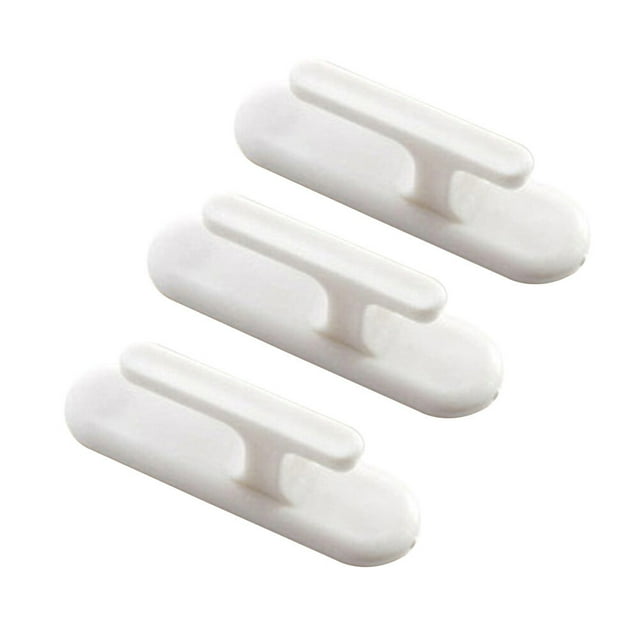 6 uds ganchos de plástico para cortina de pared, hebillas para cortinas, ganchos adhesivos para decoración del hogar, accesorios para cortinas (blanco)