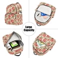 thumbnail image 5 of Quilted Backpack Fashion Backpack 11.41 * 6.1 * 14.17 Inch Women's Fashion Backpack Picnic Shopping Travel Out Sports backpack Large Red Flowers, 5 of 7