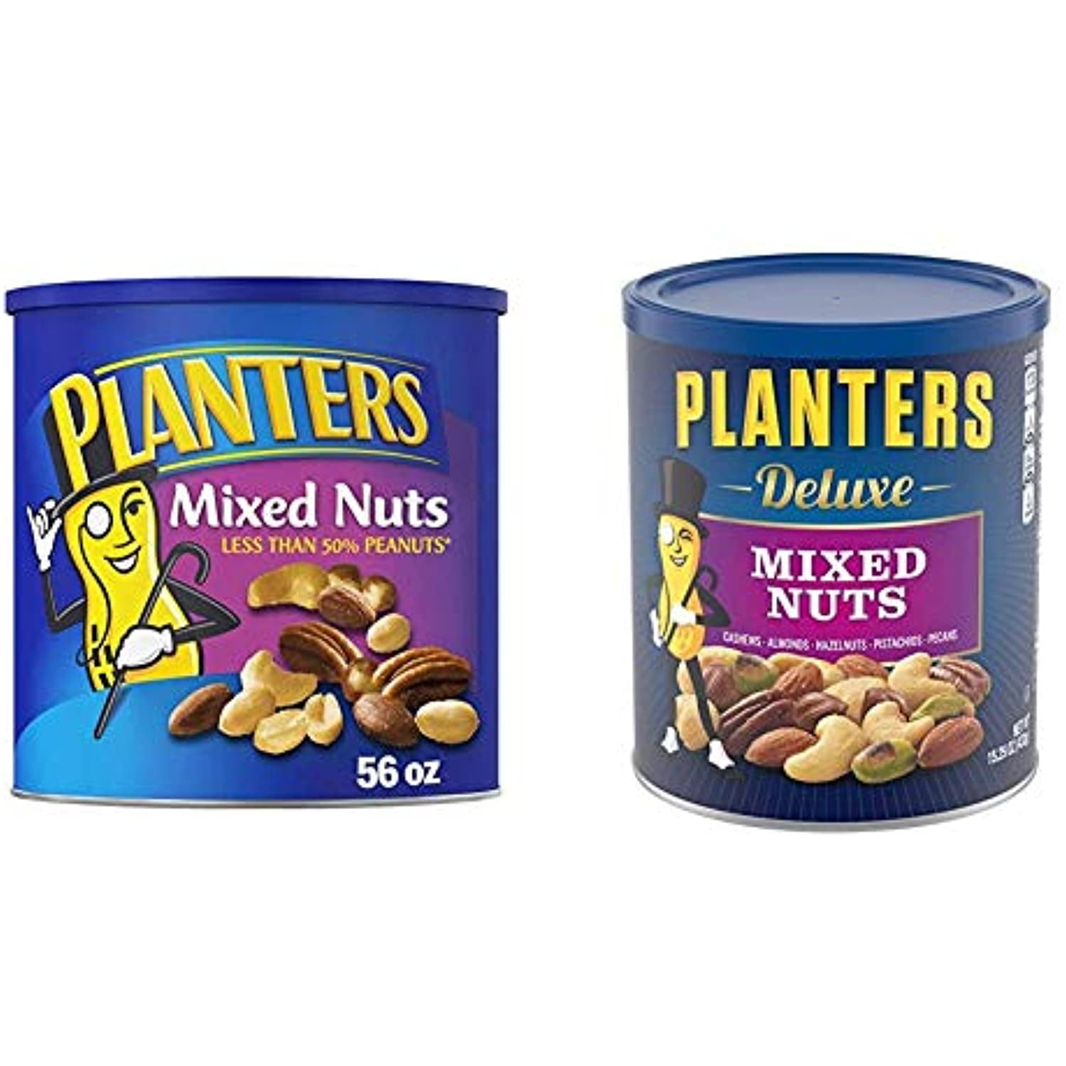 Planters Mixed Nuts With Sea Salt, 56 Oz. Resealable Canister Roasted