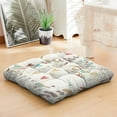 thumbnail image 4 of Watercolor Flower Meditation Seat - Fluffy Square Cushion with Tropical Botanical Print, 4 of 4
