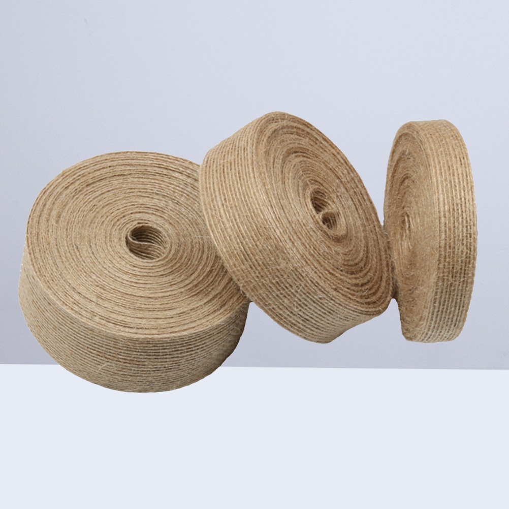 Rouleau De Ruban En Jute 5cm X 10m Couleur Rouge Vin Avec Fil - Pour Emballage Cadeau - Neuf