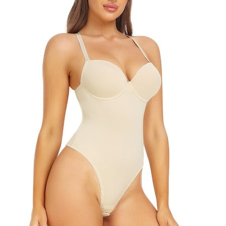 GHSOHS New Plus Size Shapewear Bodysuits for Women Push up Bra Support Vest Body Shaper Suit Seamless Thong Jumpsuit Lingerie