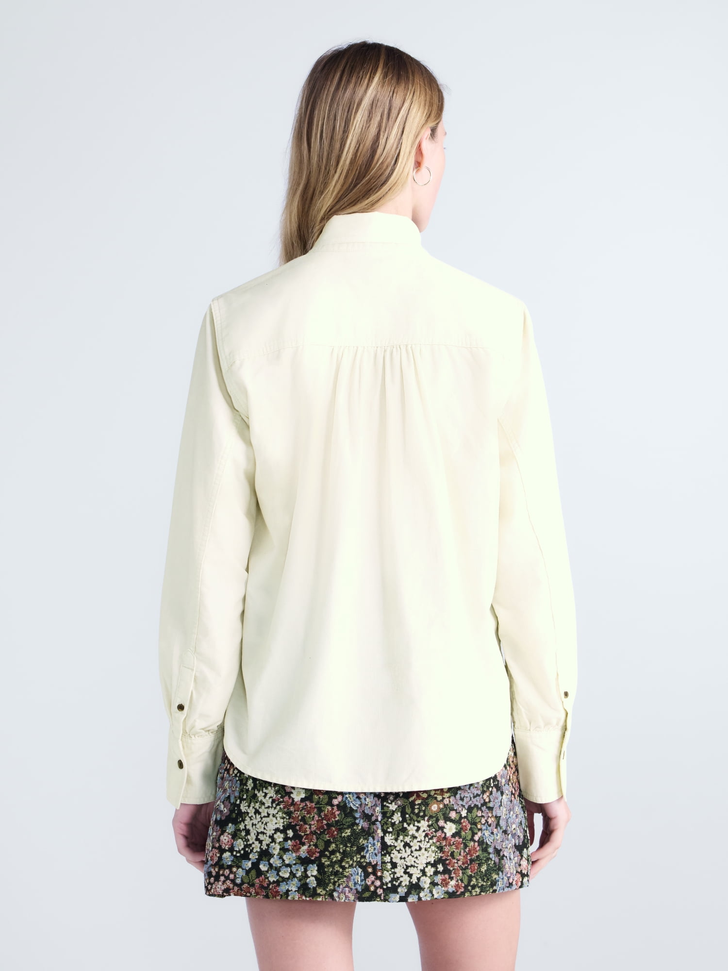 Free Assembly Women's and Women's Plus Long Sleeve Tie Neck Shirt, Sizes XS-4X