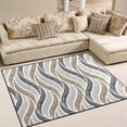 thumbnail image 2 of SKYSONIC Lightweight Carpet Mats Area Soft Rugs Floor Mat Rug Home Decoration for Kids Room Living Room 63 x 48 inches Geometric Leaves, 2 of 6