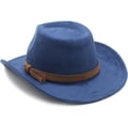 thumbnail image 3 of Unisex Western Suede Cowboy Cowgirl Hat Classic Wide Brim Fedora Hat for Men &Women, 3 of 8