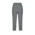 thumbnail image 5 of Tauxra Women's Linen-Style Polyester Pants, High Waist Loose Straight Leg Trousers with Pockets, Pleated Detail for Casual and Home Wear, Breathable Fabric for Warm Weather, Care Wash, 5 of 7