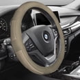 thumbnail image 5 of FH Group Blue Car Seat Covers for Car SUV with Beige Leather Steering Wheel Cover combo, 5 of 6