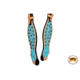 thumbnail image 6 of hilason western leather horse one ear headstall breast collar turquoise crocodil, 6 of 7